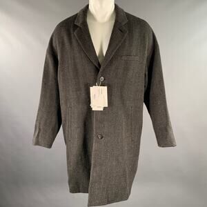 VISVIM Size M Black Brown Tweed Wool Linen Silk Notch Lapel Coat